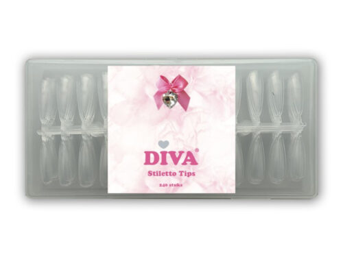 Diva Press-On Tips Clear Stiletto