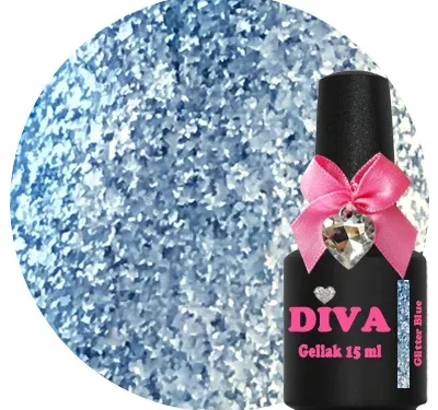 DIVA Gellak Glitter Blue 15ml