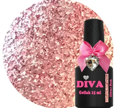 DIVA Gellak Glitter Pink 15ml