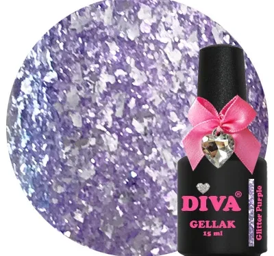 DIVA Gellak Glitter Purple 15ml