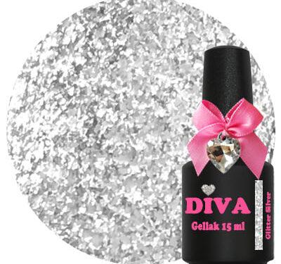 DIVA Gellak Glitter Silver 15ml