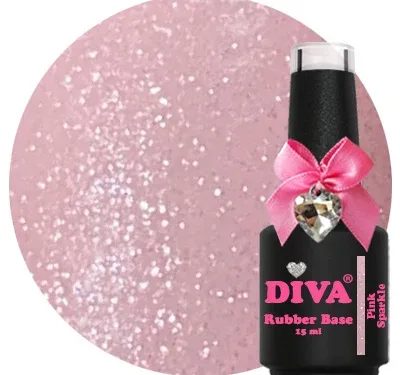 DIVA Rubber Basecoat Pink Sparkle 15 ml