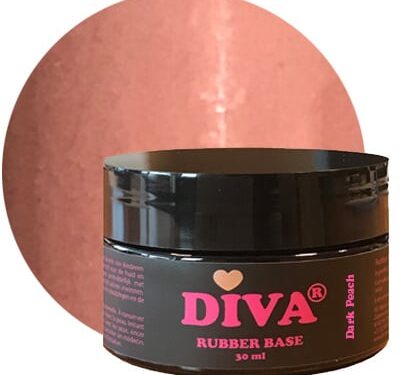 Diva Gellak Rubber Basecoat Dark Peach POT 30 ml