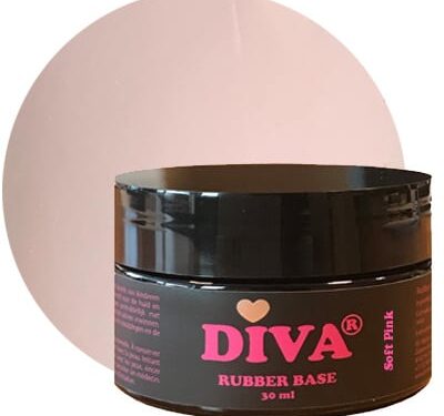 Diva Gellak Rubber Basecoat Soft Pink POT 30 ml