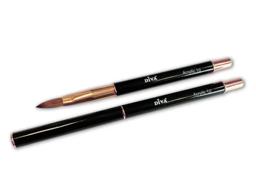 DIVA Exclusive Kolinsky Acryl Penseel Rose Gold met dop #10 Black