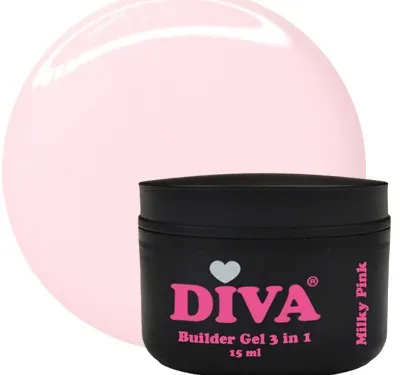 Diva builder gel low heat milky pink 15 ml