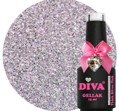 Think glitter glass silver pink