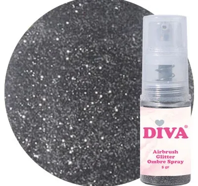 DIVA Airbrush Glitter Colorboom Spray Black 11