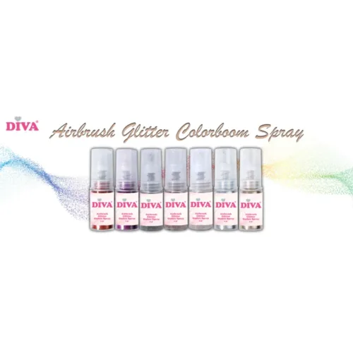 DIVA Airbrush Glitter Colorboom Spray - set 7 stuks