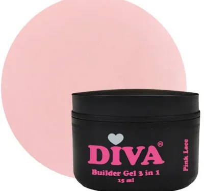 DIVA Builder Gel LOW HEAT 3-in-1 Pink Lace 15 ml