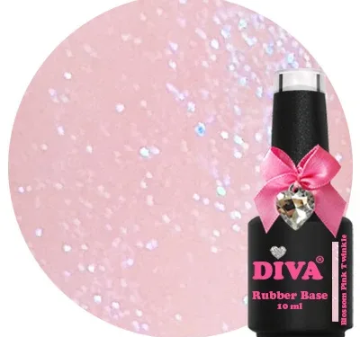 DIVA Rubber Basecoat Blossom Pink Twinkle 10 ml