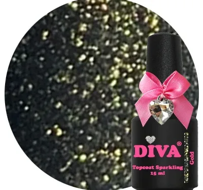 DIVA Topcoat Sparkling Gold - No Wipe 15 ml