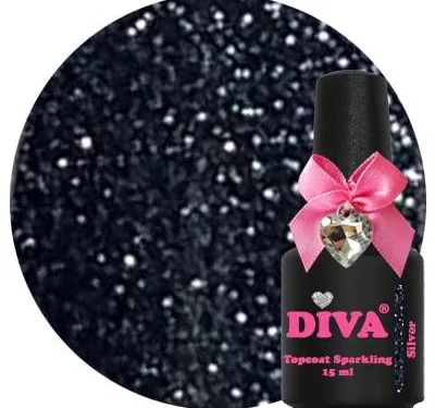 DIVA Topcoat Sparkling Silver - No Wipe 15 ml